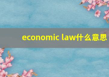 economic law什么意思